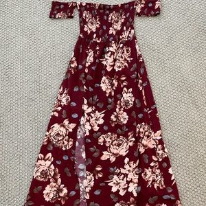 Floral off the shoulder maxi dress